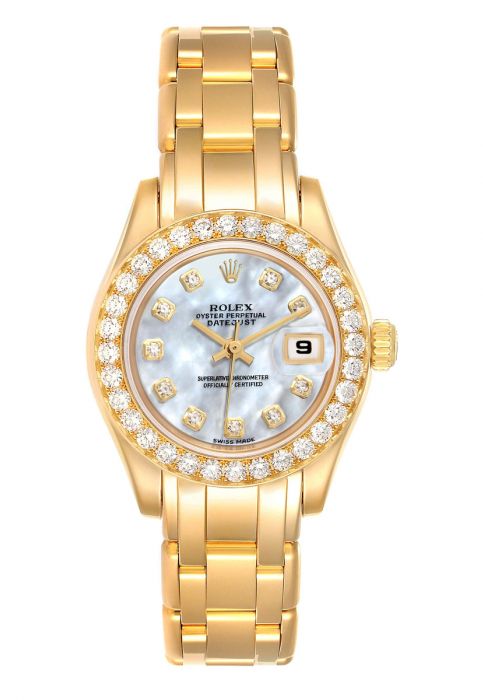 Lady Rolex Pearlmaster 80298 18k Yellow Gold Diamond