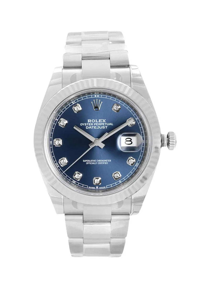 ROLEX DATEJUST 41mm 126334 BLUE Diamond Dial