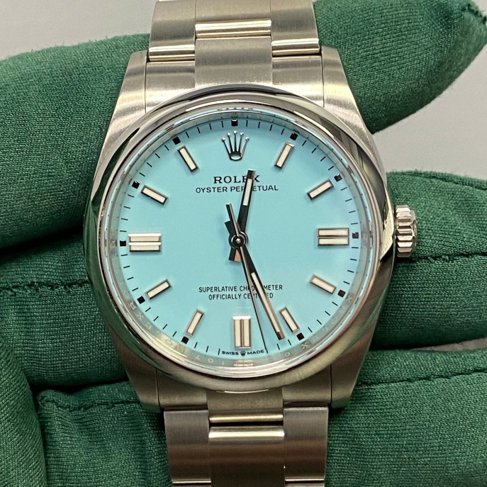Rolex Oyster Perpetua 36 Turquoise Blue Dial 126000